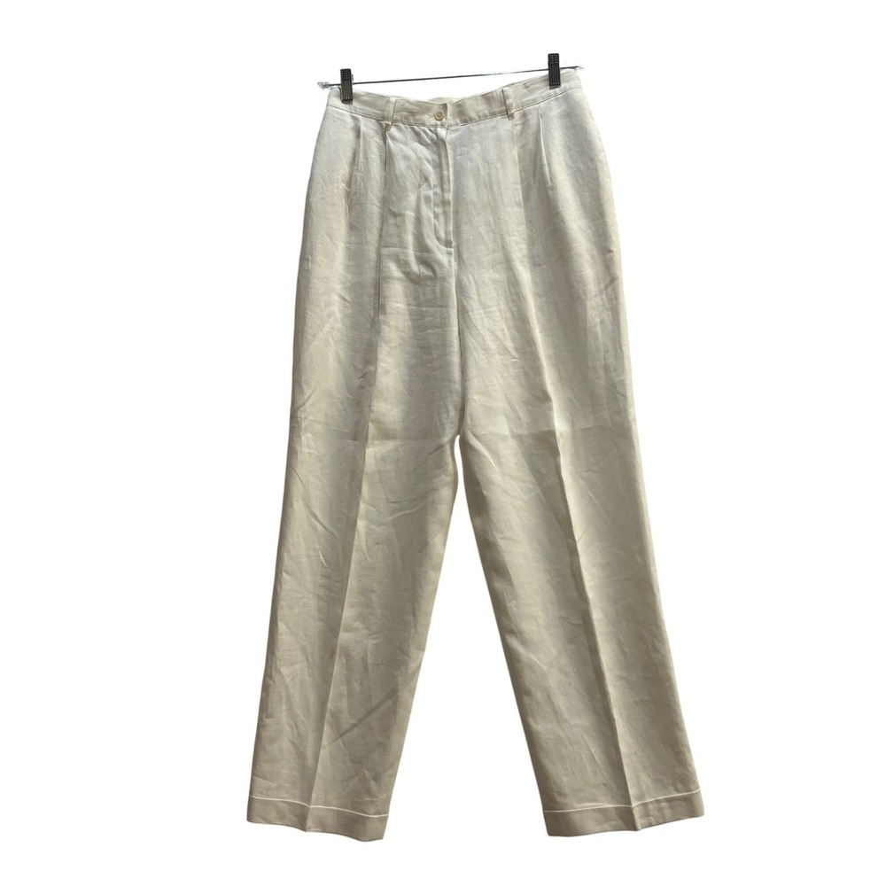 Lauren Ralph Lauren Cream High-Waist Straight Trousers